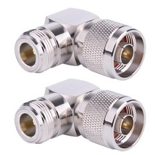 2-Pack N-Type Right Angle Coax Connector Adapter 90 Degree N-Male to N-Female