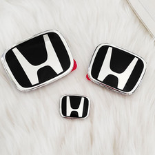 Front Rear H Steering Badge Black Emblem Sticker Fits Honda 2016-2021 Civic Front Rear H Steering Badge Black Emblem Sticker Fits Honda 2016-2021 Civic