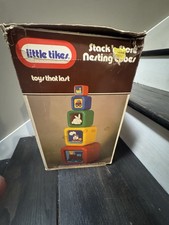 HTF Vintage Little Tikes Large Nesting Toy Blocks Colorful Pictures Set Of 5