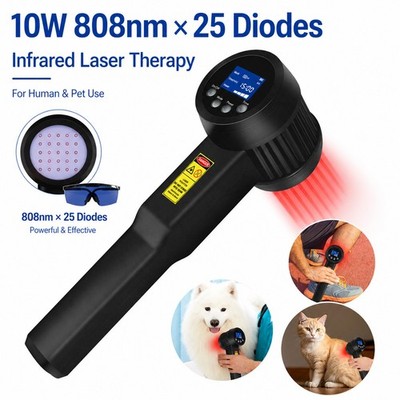 10W 808nm Cold Laser Therapy Device 25 Diodes Near Infrared for Pain Relief Home