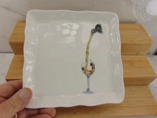 Ceramica Cuore Appetizer Plates Cheese snacks desert 6" wide WHITE WINE NEW MINT