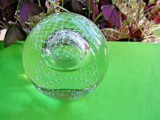 CAITHNESS SIGNED SILVER RAIN PAPERWEIGHT STANDS 75mm USED  ( dcb t3 )