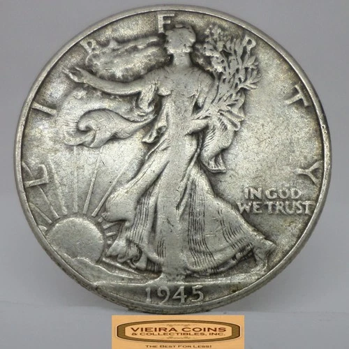 1945 Walking Liberty Half Dollar, 90% Silver - #C58482NQ
