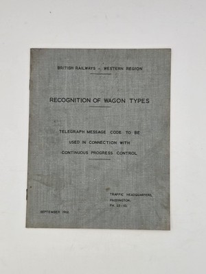 British Railways Western Region Waggon Typen CPC Code Booklet 1962