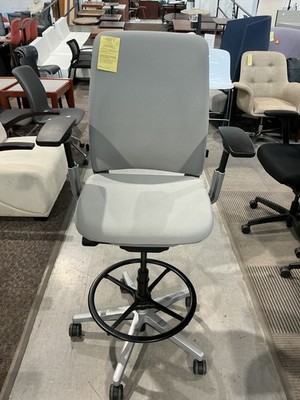 Steelcase Amia Drafting Chair w/ Arms in Gray