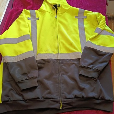 Utility Pro High Viz Jacket Mens 4XL  Reflective Hooded Work (466