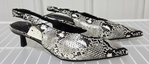 A New Day Samantha Snake Skin Print Faux Leather Slingback Heels -- Women's 9