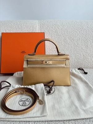 Hermes Mini Kelly II Sellier 20 Dore Chevre Chamkilight Permabrass