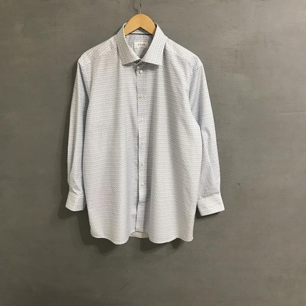 Men Eton Shirt White Cotton XXL #1UN8