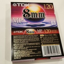 Vintage TDK P6-120MP 8mm 120 Minute Premium Camcorder Video Tapes Lot 2 New