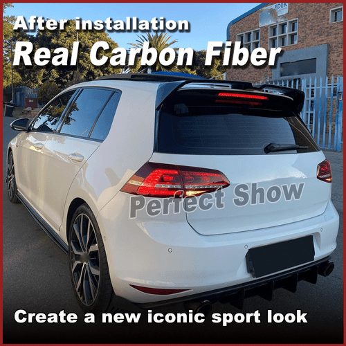 For VW GOLF 7 MK7 MK7.5 GTI R 2014-2019 REAL Carbon Fiber Rear Roof Spoiler Wing - Picture 3 of 12