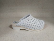 SANITELLA ZOCCOLI IN VERO LEGNO - PELLE NATURALE CIABATTE SANITARIE DA LAVORO