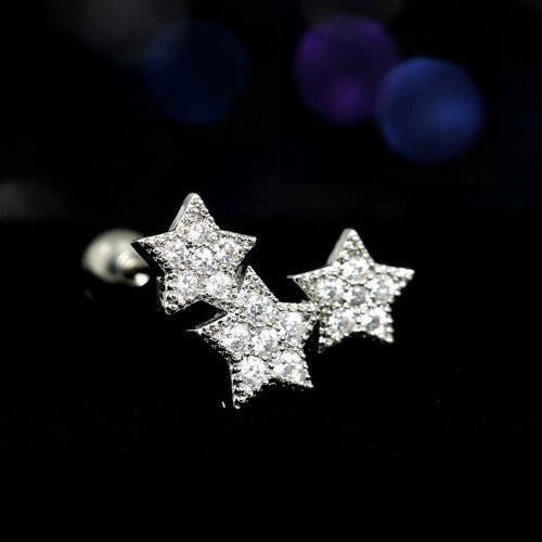 Gem Crystal Ear Cartilage Helix Ring Bar Stud Ear Cuff Climber Piercing Earring - Picture 62 of 268