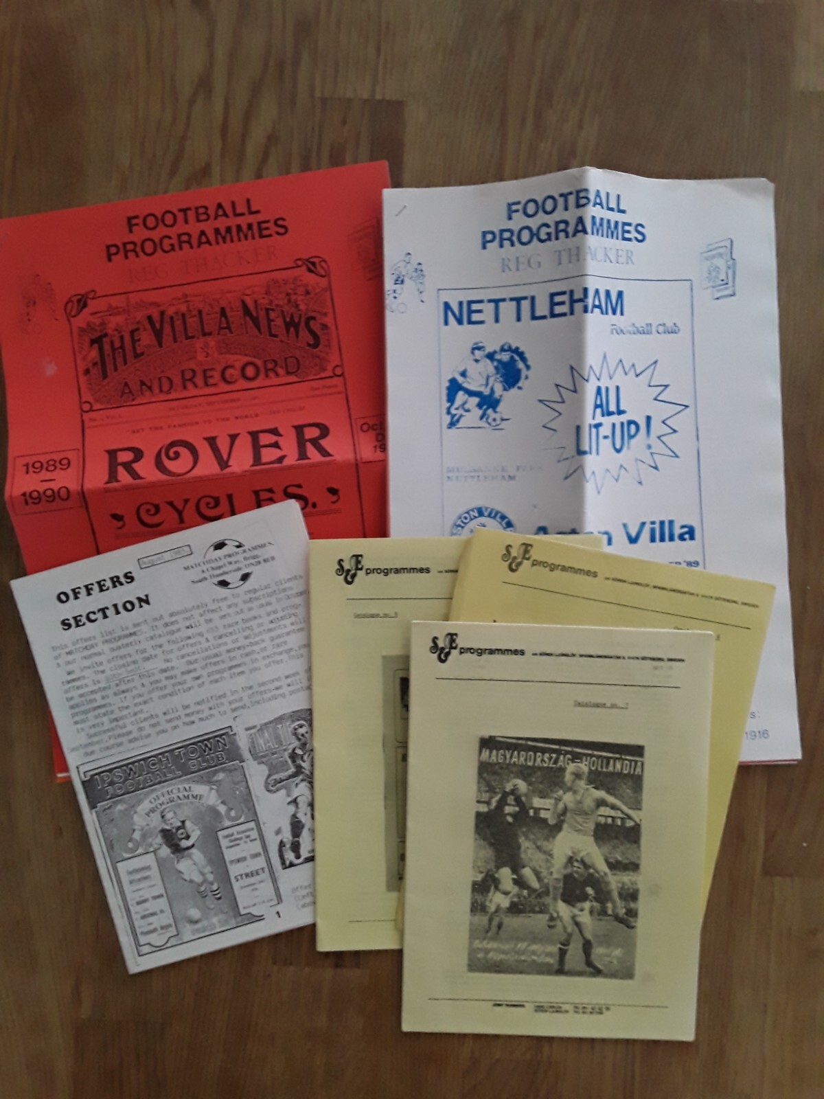 Old football programme catalogues lot Steve Earl matchday programmes ...