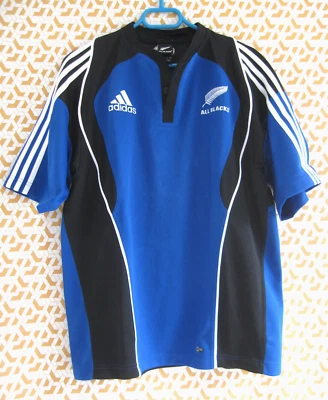 Maillot Rugby Adidas All Blacks New Zealand 2007 Blue Vintage Homme - L - Photo 1/4