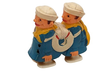 1963 Marx Shore Leave 2 Sailors Incline Ramp Walker Vintage Toy Plastic HongKong