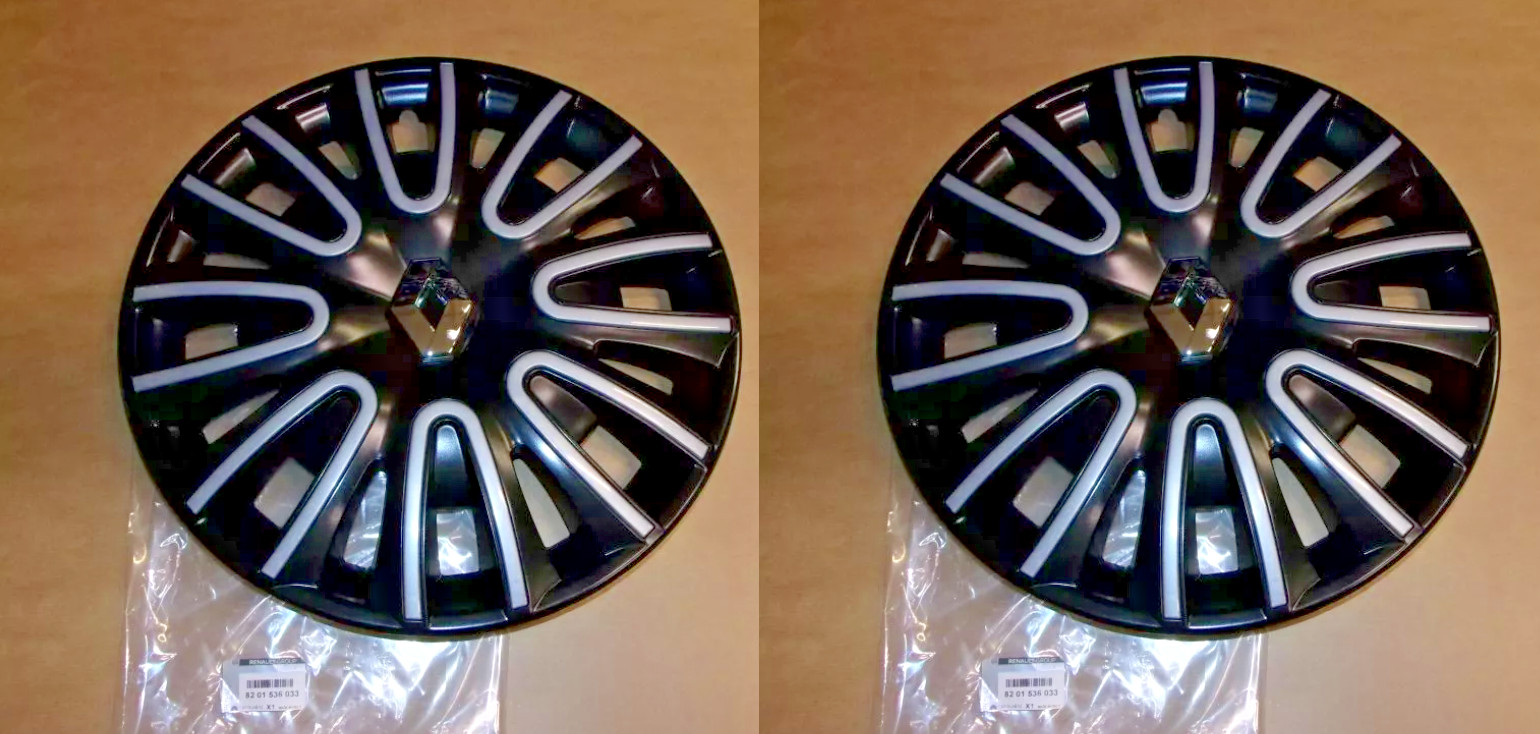 2 enjoliveurs d'origine Renault pour Clio 4 et Twingo 3 gris métallisé 15 pouces