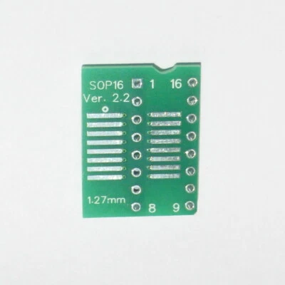 SO16 SOP16 SOIC16 To DIP16 Adapter PCB Only - P 1.27 - DIL 0.3" - 200/300mil
