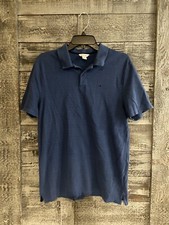CK Calvin Klein Collared Blue Polo Shirt 100 Cotton Mens SZ M Good Condition
