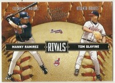 MANNY RAMIREZ TOM GLAVINE RIVALS SERIAL /2499 2004 DONRUSS LEATHER & LUMBER 22