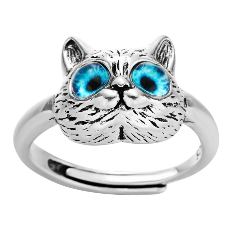 Cat Ring Kitten Animal Ring Open Adjustable Middle Finger Index-Finger Rings