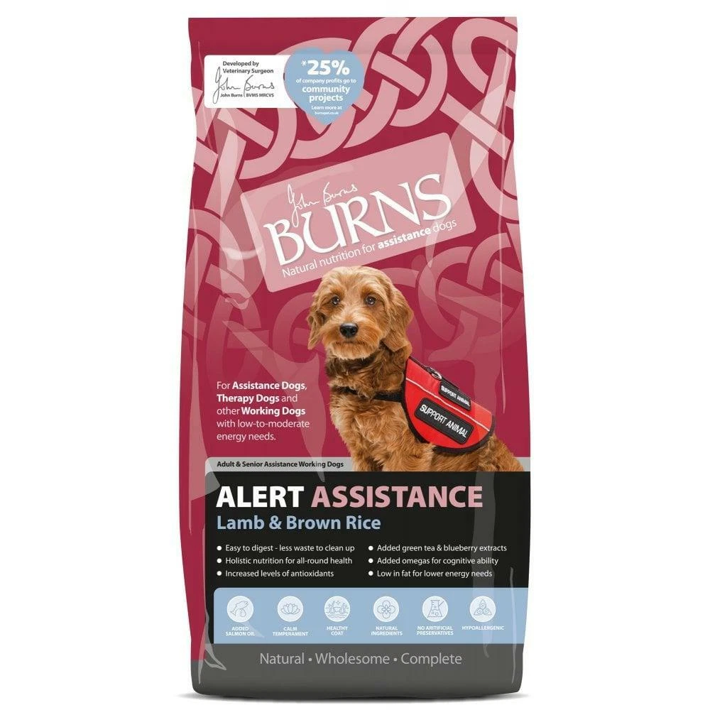 Burns Alert Lamb & Brown Rice Adult Dry Dog Food Vat Free 2kg/6kg/12kg