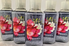 5 (FIVE) FREESIA 10oz Aloe & Vit B5 WASH / SHOWER GEL Bath and Body Works