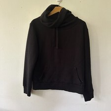 Cedar Wood State Sweatshirt Womens Large Black Cowl Neck Pull Over