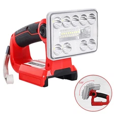 9W 1000LM LED Work Light for Milwaukee 18v Battery Cordless Job Site Spotlight
