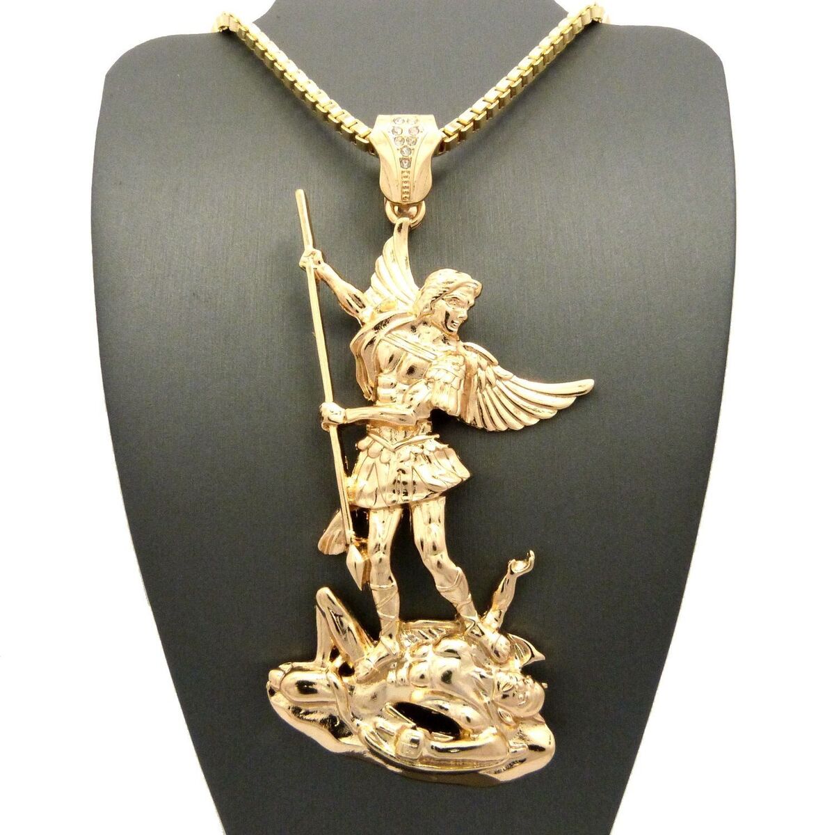 New Hip Hop Saint Michael Archangel Lucifer Peace Pendant W New Hip Hop Saint Michael Archangel Lucifer Peace Pendant W