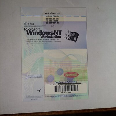 VINTAGE Microsoft WINDOWS NT Workstation  Handbuch deutsch Key Lizenz 
