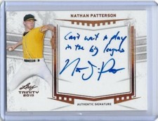 2019 Leaf Trinity NATHAN PATTERSON Inscription Bronze Foil Auto RC A's CWTPITBL 
