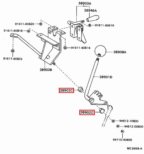 Genuine Toyota Dyna 200 BU80 BU67 BU66 BU65 BU62 Valve Control Lever Bush x4 - Picture 8 of 19