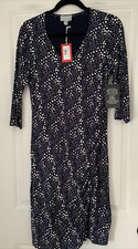 PURE COLLECTION NWT V -Neck Jersey Faux Wrap Dress Brushed Spot 8/10