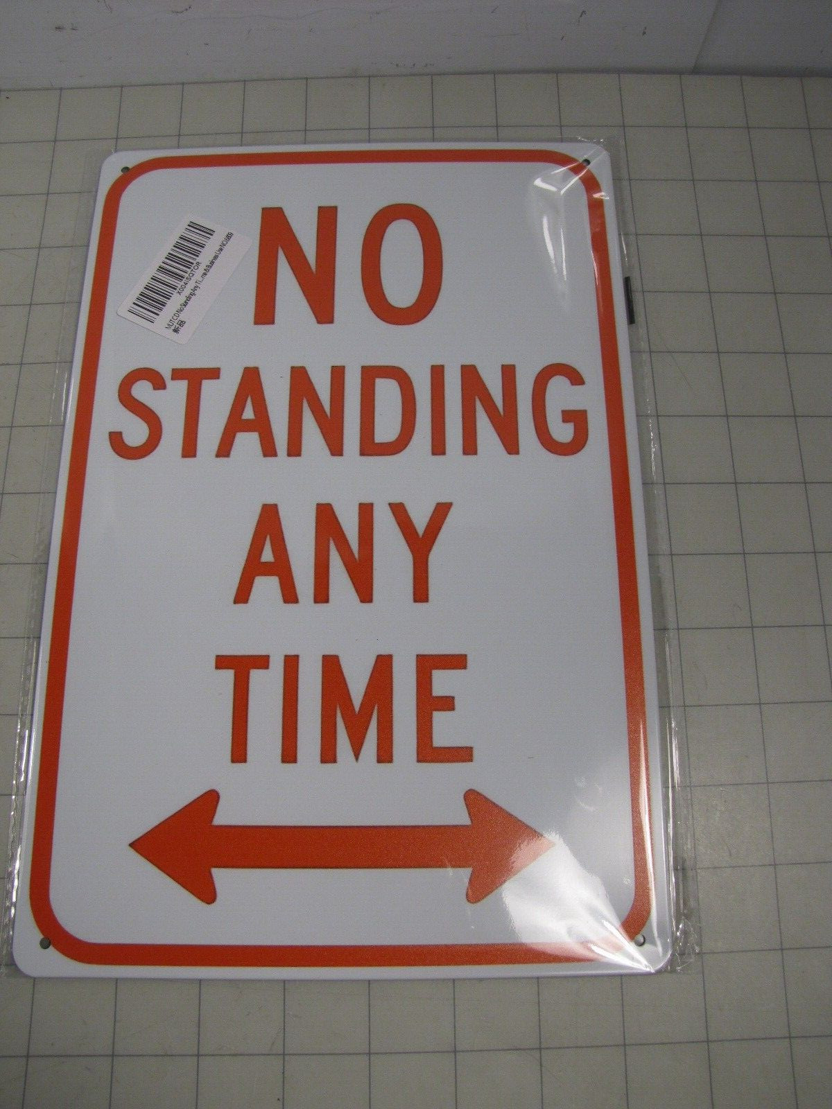No Standing Any Time Metal Safety Sign 12" x 8" 6809 NEW