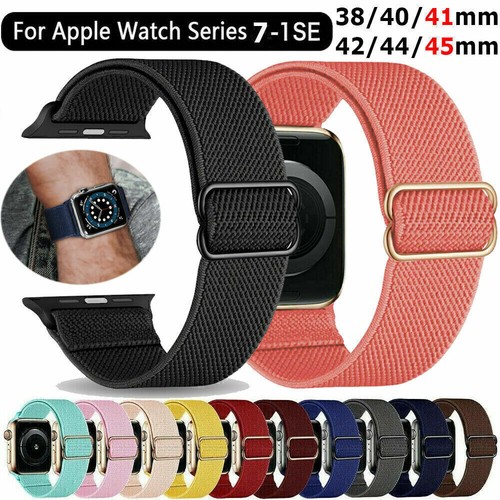 Elastyczny pasek do Apple Watch Series 9/8/Ultra2/7/6/5/SE 38-45mm 49mm nylonowy pasek - Zdjęcie 4 z 29