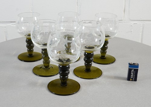 6 copas de vino copas vino blanco vino tinto uva hojas de vid con corte vintage - Imagen 9 de 10