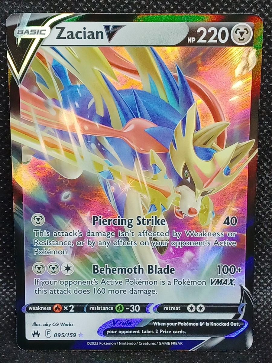 ぽっちゃん Zacian V 095/159 Crown Zenith Holo Full Art Ultra Rare Pokemon