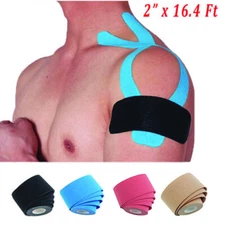 4 Rolls Waterproof Breathable Kinesiology Tape, Athletic Elastic Pain Relirf  5M