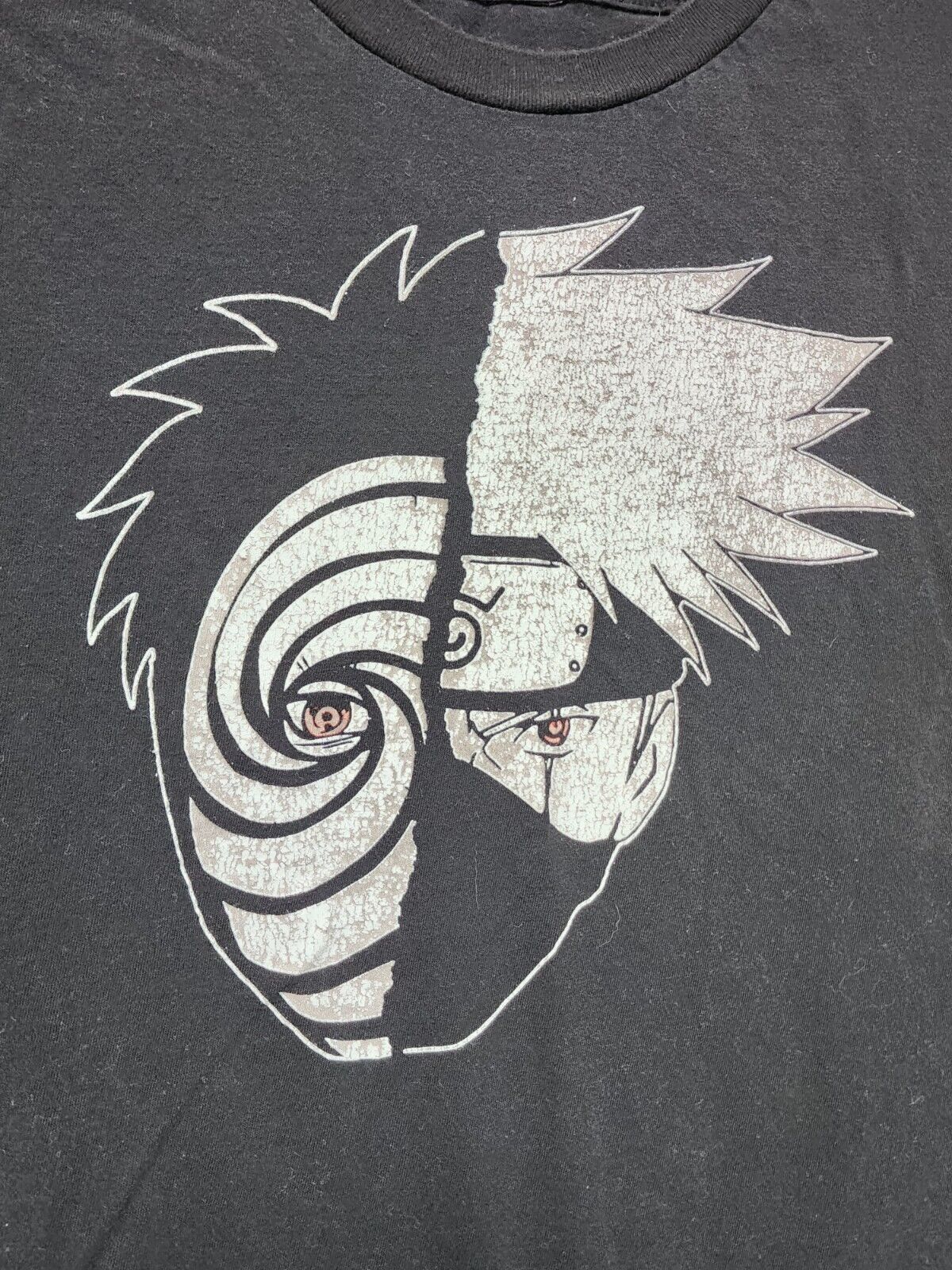 Naruto Shippuden Kakashi Tobi Split Face Black T-… - image 2