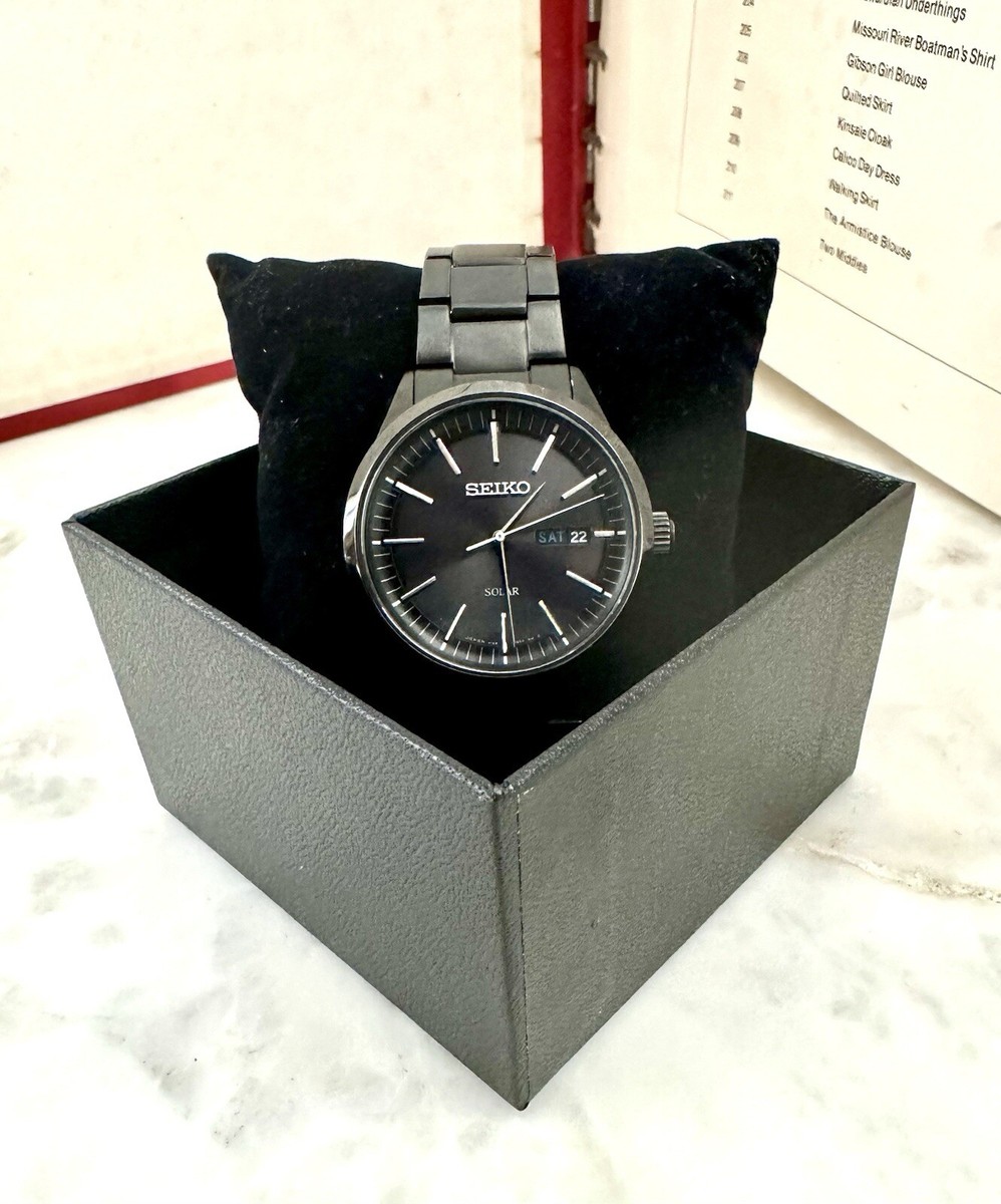 SEIKO クォーツ腕時計 ブラック Black Solar Seiko V158-OAMO (Very Good Condition) Made In Japan | eBay