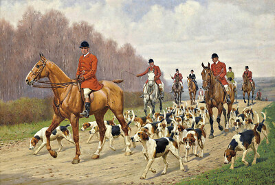  Edward Algernon Stuart Douglas Die Jagd zieht weg Wandbild Leinwand