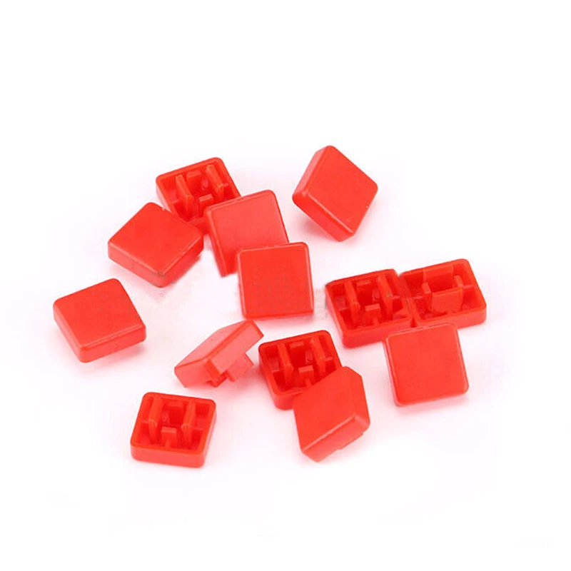 Square Button Cap Red for 12x12x7.3mm Push Button Switch Tact Micro Switch DIY - Image 4 of 4