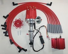 Small Cap FORD FE 352 390 427 428 RED HEI Distributor +50K COIL + USA PLUG WIRES