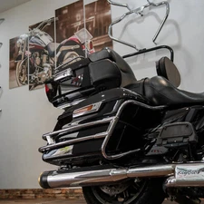 BlacK Harley Two Wheeled flagpole Flag Pole Fixed Mount kitfor Road Glide Ultra 