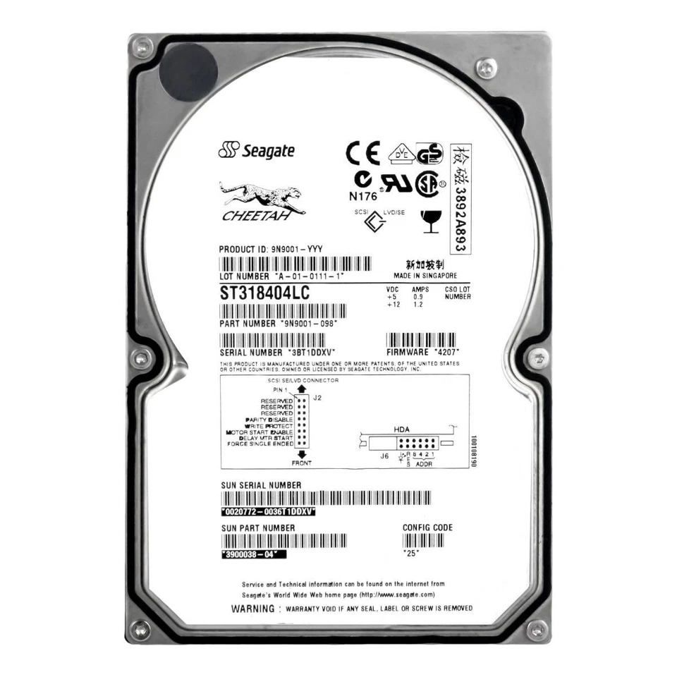 Hard Drive SUN 3900038-04 ST318404LC 18GB 10000RPM 4MB SCSI U160 3.5'' - Image 3 of 3