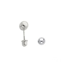 4mm 14K White Gold Ball Stud Earrings