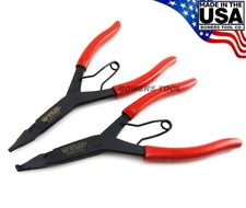 Wilde 9 in Right Angle & Straight Lock Ring Plier Set Snap Retaining Black Oxide