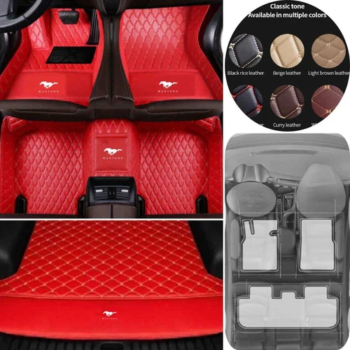 For Ford Mustang Coupe/Convertible Car Floor Mats & Trunk Mat Waterproof Carpets - Picture 30 of 52
