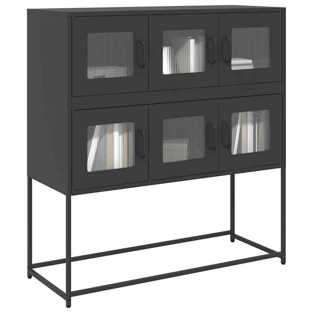 vidaXL Sideboard Black 100.5x39x107 cm Cold-rolled Steel